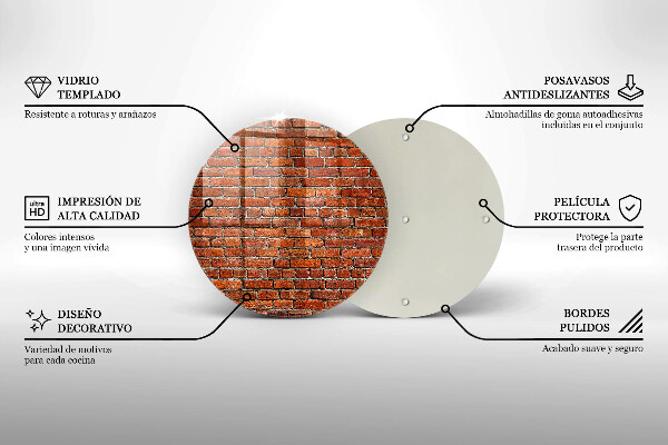 Tábua de corte de vidro Parede de tijolos