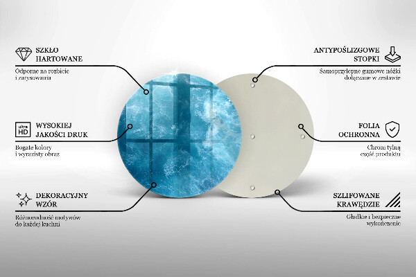 Tábua de corte de vidro Água azul