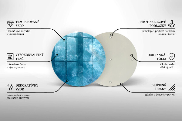 Tábua de corte de vidro Água azul