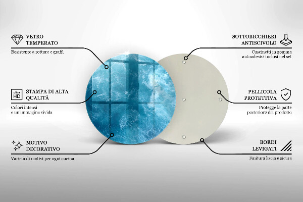 Tábua de corte de vidro Água azul