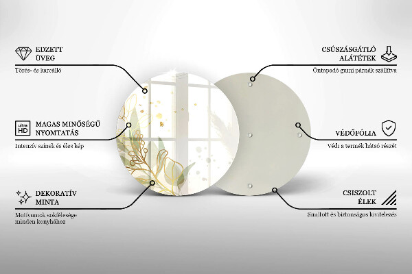 Tábua para corte Aquarela e folhas douradas
