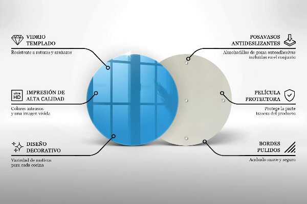 Tábua de vidro Cor azul