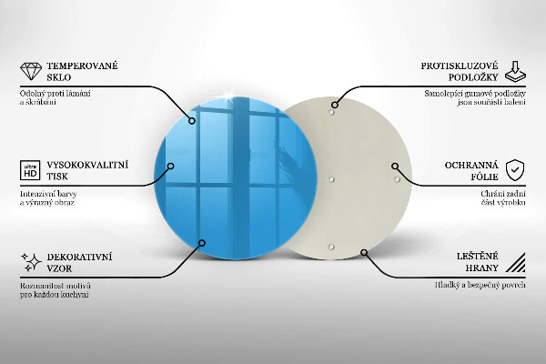 Tábua de vidro Cor azul