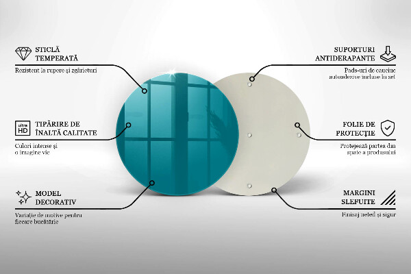 Tábua de corte de vidro Cor turquesa