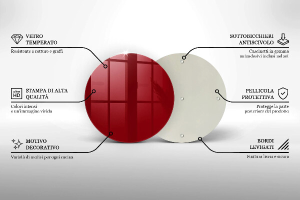 Tábua para cozinha Cor vermelha