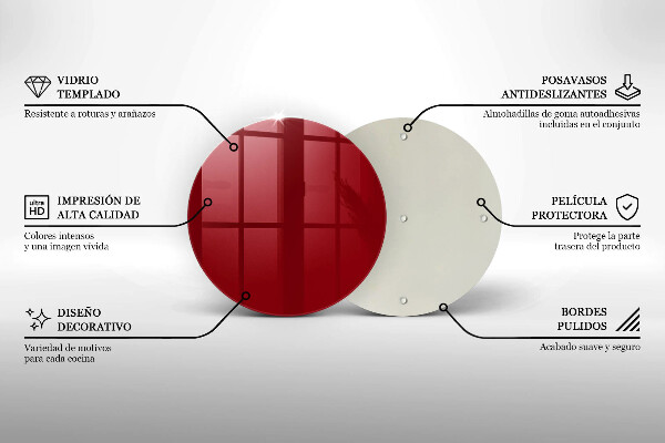 Tábua para cozinha Cor vermelha