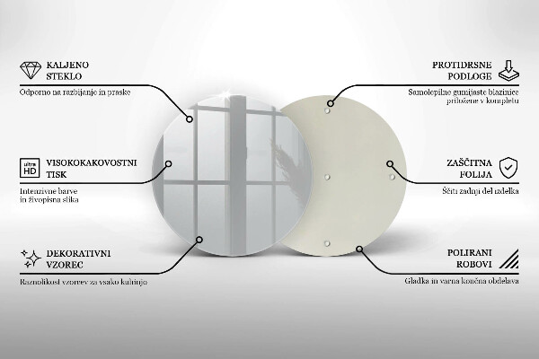 Tábua de vidro Cor cinza