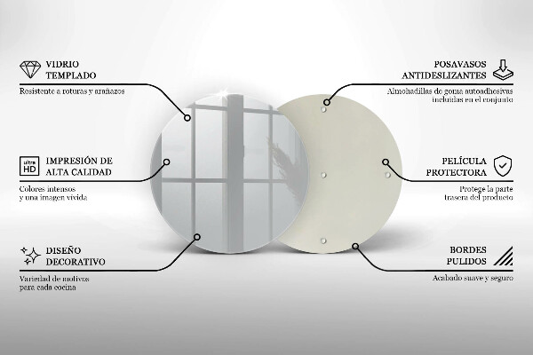 Tábua de vidro Cor cinza