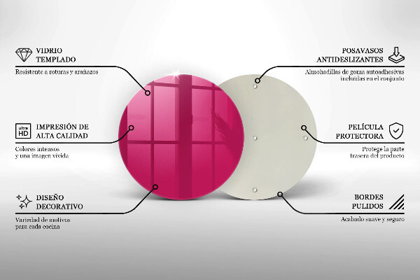 Tábua de cortar alimentos Cor rosa