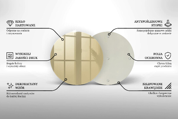 Tábua de corte de vidro Cor bege