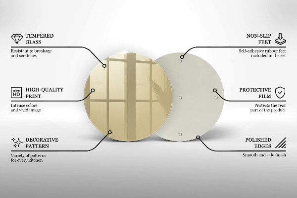 Tábua de corte de vidro Cor bege