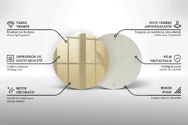 Tábua de corte de vidro Cor bege