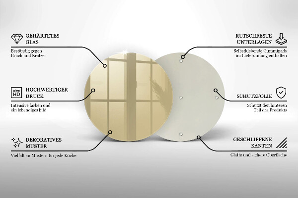 Tábua de corte de vidro Cor bege