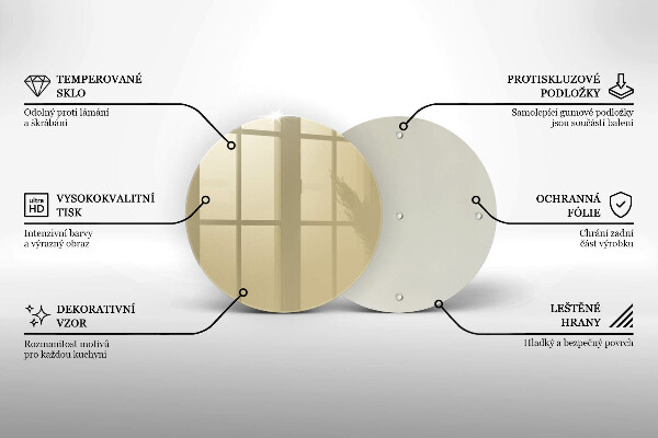 Tábua de corte de vidro Cor bege