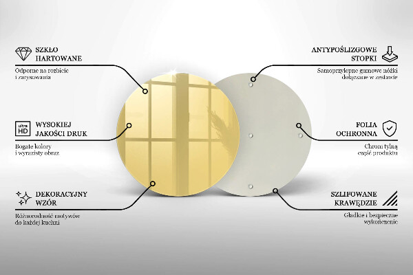 Tábua de cortar de vidro Cor amarela