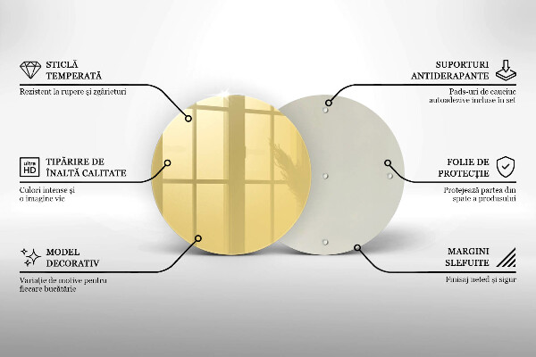 Tábua de cortar de vidro Cor amarela