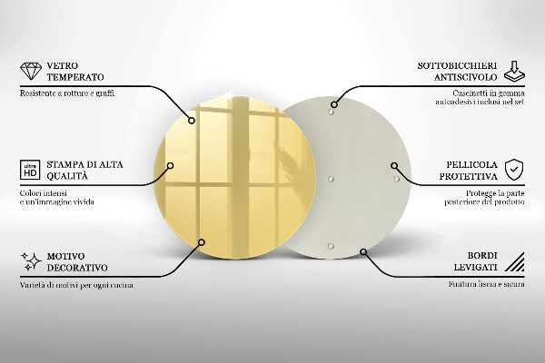 Tábua de cortar de vidro Cor amarela