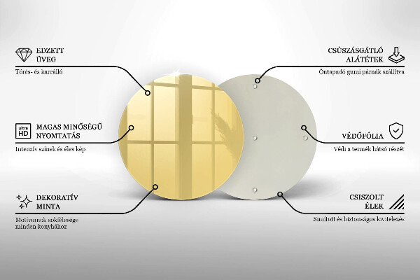 Tábua de cortar de vidro Cor amarela