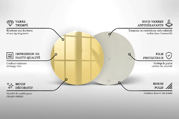 Tábua de cortar de vidro Cor amarela