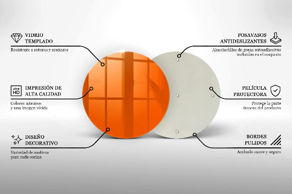 Tábua de cortar Cor laranja