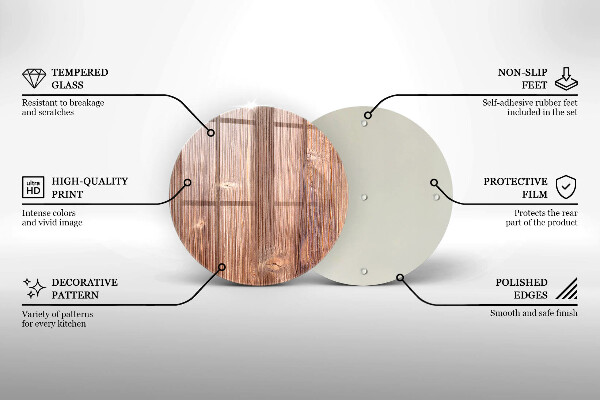 Tábua de cortar de vidro Madeira natural