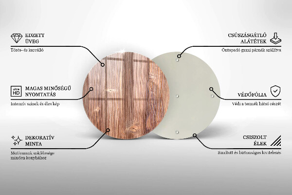 Tábua de cortar de vidro Madeira natural