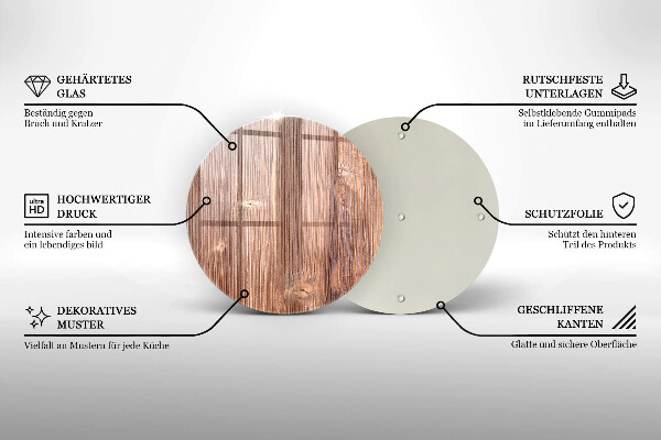 Tábua de cortar de vidro Madeira natural