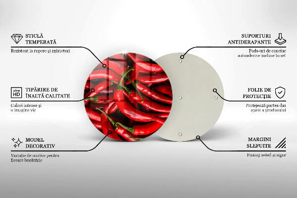 Tábua de vidro Pimentas picantes