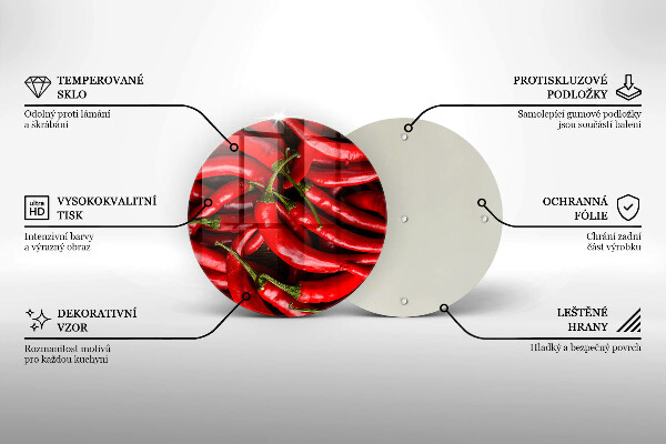 Tábua de vidro Pimentas picantes