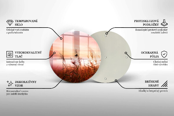 Tábua de vidro Paisagem de campos de grama