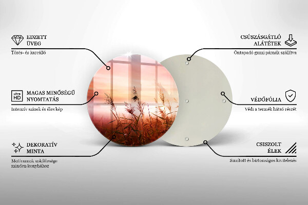 Tábua de vidro Paisagem de campos de grama
