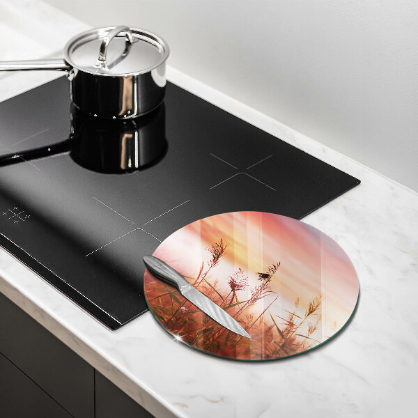 Tábua de vidro Paisagem de campos de grama