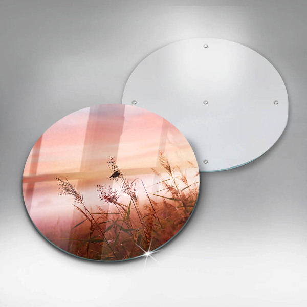 Tábua de vidro Paisagem de campos de grama