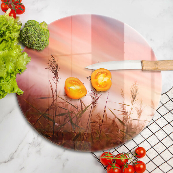 Tábua de vidro Paisagem de campos de grama