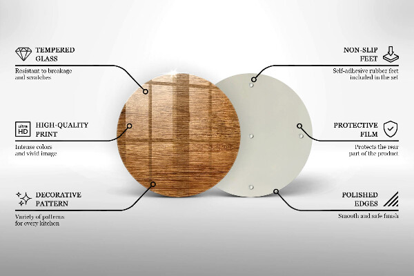 Tábua de corte de vidro Textura de placa de madeira
