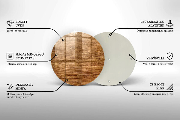 Tábua de corte de vidro Textura de placa de madeira