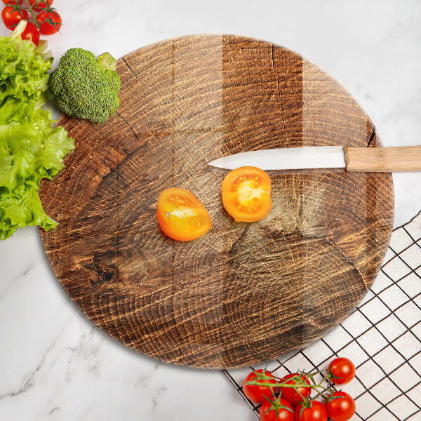 Tábua de cortar alimentos Anéis de árvores de madeira