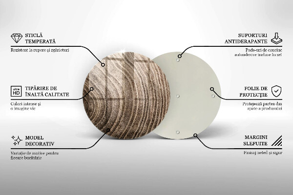 Tábua para cozinha Anéis de árvores de madeira