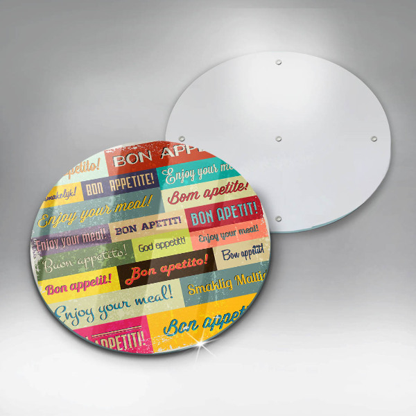 Tábua de cortar de vidro Bon appetit legendas idiomas
