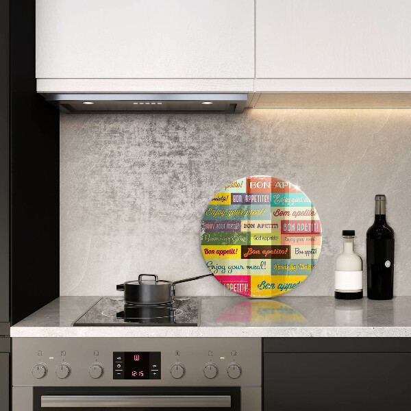 Tábua de cortar de vidro Bon appetit legendas idiomas