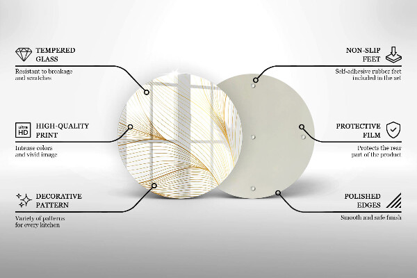 Tábua de vidro Padrão de linha moderno