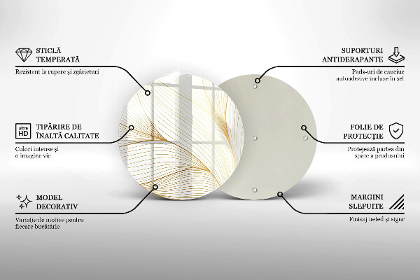 Tábua de vidro Padrão de linha moderno