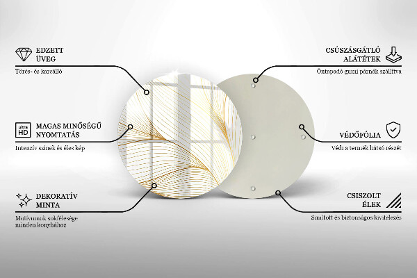 Tábua de vidro Padrão de linha moderno