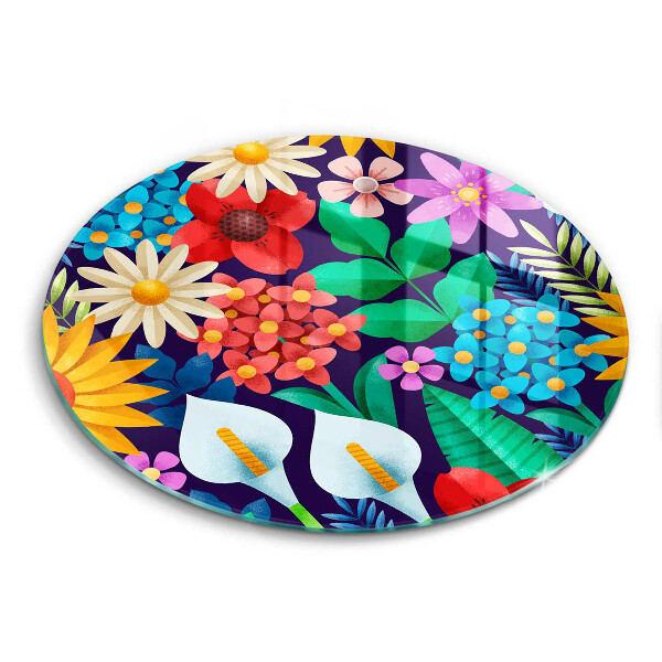 Tábua de cortar alimentos Ilustração de um prado de flores