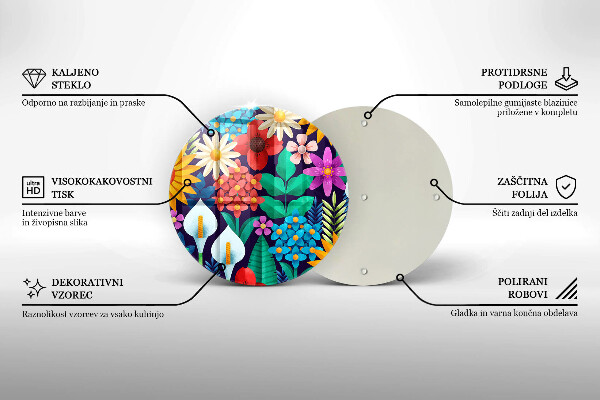 Tábua de cortar alimentos Ilustração de um prado de flores