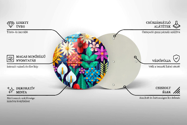 Tábua de cortar alimentos Ilustração de um prado de flores