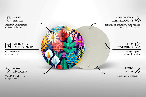 Tábua de cortar alimentos Ilustração de um prado de flores