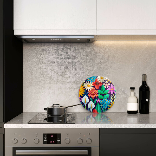 Tábua de cortar alimentos Ilustração de um prado de flores