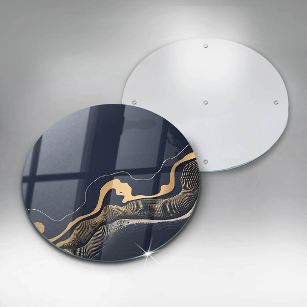 Tábua de corte de vidro Linhas douradas abstratas