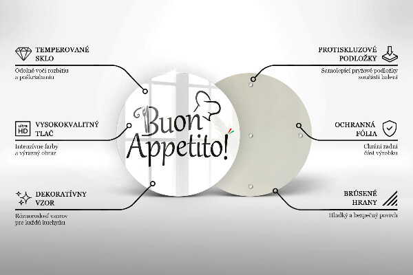 Tábua para cozinha A inscrição Buon Appetito!